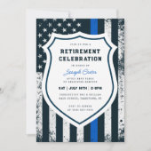 警察の退職の細い青い線のフラグ 招待状 (正面)