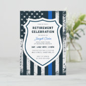 警察の退職の細い青い線のフラグ 招待状 (スタンド正面)