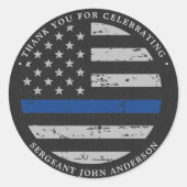 警察の退職シンブルーラインありがとう ラウンドシール (正面)