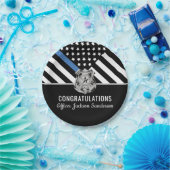 警察の退職シンブルーラインおめでとう ペーパープレート (パーティー)