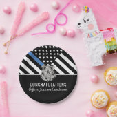 警察の退職シンブルーラインおめでとう ペーパープレート (パーティー)