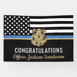 警察の退職シンブルーラインおめでとう 横断幕