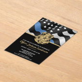 警察の退職シンブルーライン法執行部 アクリル招待状 (レイダウン)