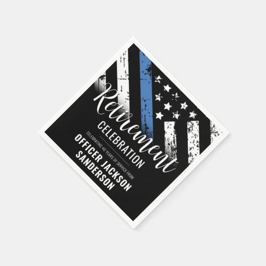 警察の退職シンブルーライン法執行部 スタンダードカクテルナプキン (角)