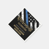 警察の退職シンブルーライン法執行部 スタンダードカクテルナプキン (角)