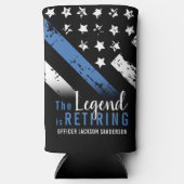 警察の退職シンブルーライン法執行部 スリム缶クーラー (正面)