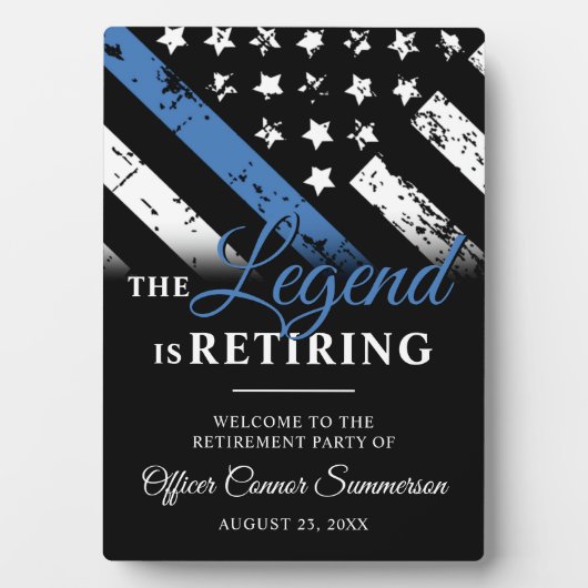 警察の退職シンブルーライン法執行部 フォトプラーク (正面)