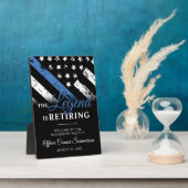 警察の退職シンブルーライン法執行部 フォトプラーク (側面)