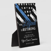 警察の退職シンブルーライン法執行部 フォトプラーク (側面)