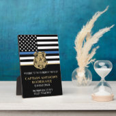 警察の退職シンブルーライン法執行部 フォトプラーク (側面)