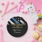 警察の退職シンブルーライン法執行部 ペーパープレート (パーティー)