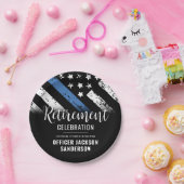 警察の退職シンブルーライン法執行部 ペーパープレート (パーティー)