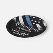 警察の退職シンブルーライン法執行部 ペーパープレート (アングル)