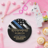 警察の退職シンブルーライン法執行部 ペーパープレート (パーティー)