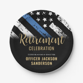 警察の退職シンブルーライン法執行部 ペーパープレート
