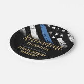 警察の退職シンブルーライン法執行部 ペーパープレート (アングル)