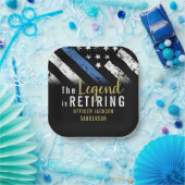 警察の退職シンブルーライン法執行部 ペーパープレート (パーティー)