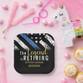 警察の退職シンブルーライン法執行部 ペーパープレート (パーティー)