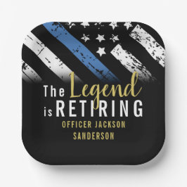警察の退職シンブルーライン法執行部 ペーパープレート