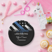 警察の退職シンブルーライン法執行部 ペーパープレート (パーティー)