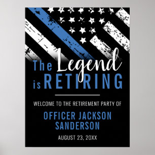 警察の退職シンブルーライン法執行部 ポスター