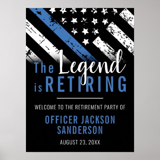 警察の退職シンブルーライン法執行部 ポスター (正面)