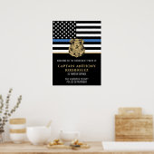 警察の退職シンブルーライン法執行部 ポスター (キッチン)