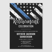 警察の退職シンブルーライン法執行部 マグネット招待状 (正面)