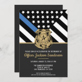 警察の退職シンブルーライン法執行部 招待状 (正面/裏面)