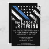 警察の退職シンブルーライン法執行部 招待状 (正面/裏面)