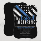 警察の退職シンブルーライン法執行部 招待状 (正面/裏面)