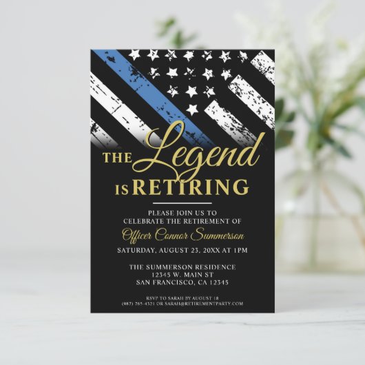 警察の退職シンブルーライン法執行部 招待状 (スタンド正面)