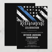 警察の退職シンブルーライン法執行部 招待状 (正面/裏面)