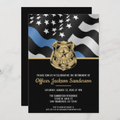 警察の退職シンブルーライン法執行部 招待状 (正面/裏面)