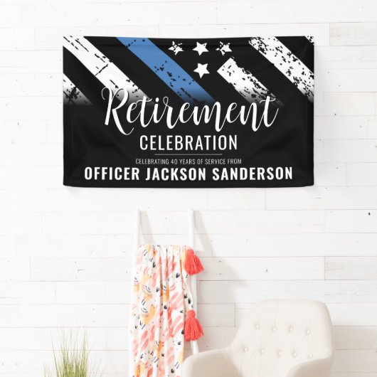 警察の退職シンブルーライン法執行部 横断幕 (インサイチュ)