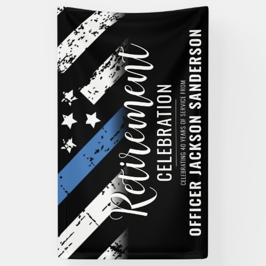 警察の退職シンブルーライン法執行部 横断幕 (縦)