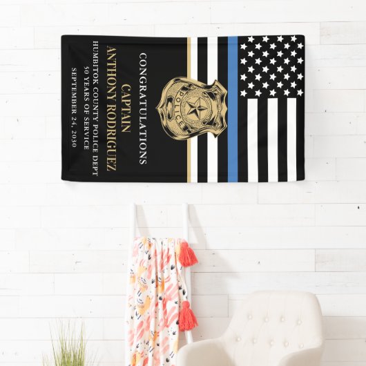 警察の退職シンブルーライン法執行部 横断幕 (インサイチュ)