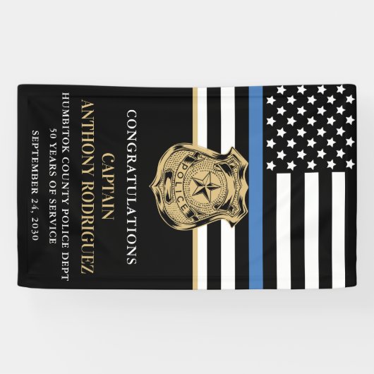 警察の退職シンブルーライン法執行部 横断幕 (横)