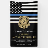 警察の退職シンブルーライン法執行部 横断幕 (縦)