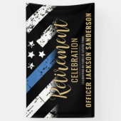 警察の退職シンブルーライン法執行部 横断幕 (縦)