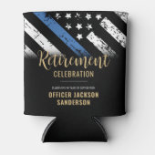 警察の退職シンブルーライン法執行部 缶クーラー (正面)