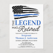 警察の退職パーソナライズされた伝説が退職したある インビテーションポストカード (正面)