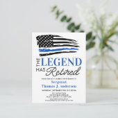 警察の退職パーソナライズされた伝説が退職したある インビテーションポストカード (スタンド正面)