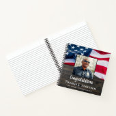 警察の退職パーソナライズされた写真アメリカ国旗 ノートブック (内部)