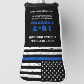 警察の退職パーソナライズ10-7薄い青い線 ゴルフヘッドカバー (回転90)