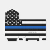 警察の退職パーティーのパーソナライズ薄い青い線 フェイバーボックス (折り畳みなし)