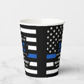 警察の退職パーティーのパーソナライズ薄い青い線 紙コップ (左)