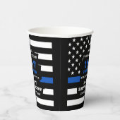 警察の退職パーティーのパーソナライズ薄い青い線 紙コップ (右)