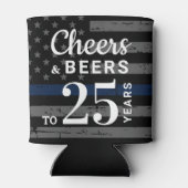 警察の退職パーティーは応援とビールを好む 缶クーラー (裏面)