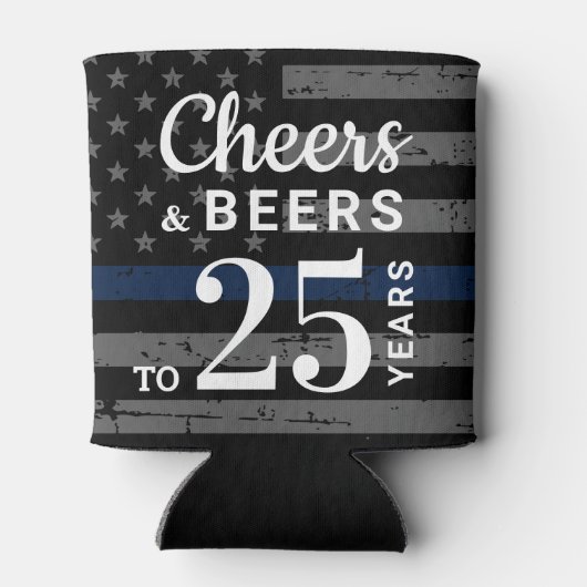 警察の退職パーティーは応援とビールを好む 缶クーラー (裏面)